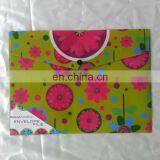 Cute Flower Printing Document Bag With Plastic Button