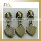 Antique Brass Heart Shape Zipper Puller