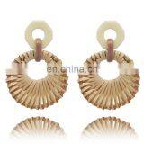 Женские вязаные из ротанга серьги. Стиль ретро. Подвески для девушек и женщин с бахромой и жемчугом. Серьги-капли. Ювелирные украшения Brincos thumbnail-6