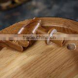 Custom Logo and Stained Color Wooden Wine Barrel With Glass thumbnail-3