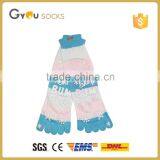 Happy Sock Fashion Five Toe Korea Style Pink Socks,Hot Selling Full Anti-slip Casual Socks thumbnail-1