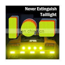 1/4Pcs New Square/Rectangle/Round Red/Blue/Orange/White/Yellow Auto Safety Reflector Tape Door Bumper Stickers Car Reflection thumbnail-3