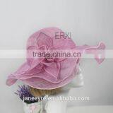 2015 New Style Women Wide Brim Flower Sinamay Hat In Different Color thumbnail-2