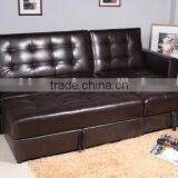 Brown Leather Luxury Corner Sofa Bed Sleeper Furniture thumbnail-2