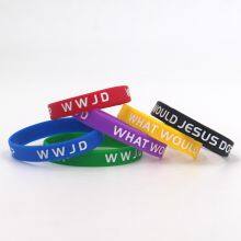 Factory Direct Spot What Would Jesus Do Religious Beliefs Religious Waterproof Silicone Bracelet Colorful Activities Wristbands thumbnail-4