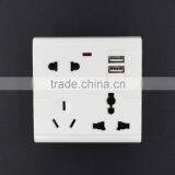 China Manufacturer Multifunctional Eu/aus/us/uk Wall Socket With 5v Usb Socket, Neon Indicator thumbnail-3