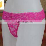 Comfortable Sexy Hot Sell Lace Pink Thongs Underwear Panty thumbnail-3