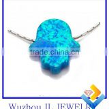 Wholesale 925 Sterling Silver Opal hamsa Necklace , hamsa Pendant Jewelry