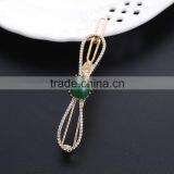 Neoglory Accessories Beautiful Green and Blue Zircon Crystal Vertical Clip Hair Pin thumbnail-2