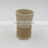 Polyresin Sandstone Bathroom Accessories Set With Hemp Rope thumbnail-3