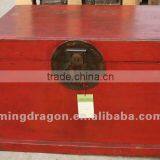 Chinese Antique Furniture Pine Wood Shanghai Red Box thumbnail-1