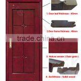 Hard Red Cherry Plain Wood Bedroom Door for Modern Hous Design thumbnail-2
