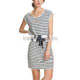 Body Slimming Clothes Wide Strap Fashion Black Girl in Evening Dresses Vintage 50s Stripping Black 100% White Rayon Dresses thumbnail-6