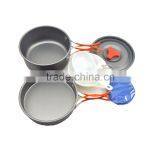 New Colored Lightweight Outdoor Camping Hiking Cookware Backpacking Cooking Picnic Bowl Pot Pan Set Supplier thumbnail-4