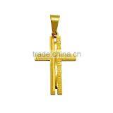 Fashion Gold Plated Jewelry Stainless Steel Scriptures Cross Necklace Pendant thumbnail-2