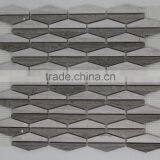 Modern White Wooden Grain Marble Mosaic Tile thumbnail-2