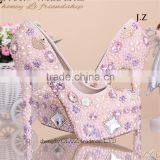 OW23 New Design Lady Noble Thin Heel Pinkcrystal Wedding Shoes thumbnail-1
