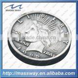 Promotion Die Casting Zinc Alloy Demage Engraved Silver Coin thumbnail-4