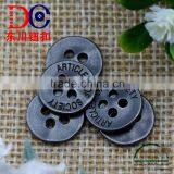 Gunmetal Sew Button 4 Hole Metal Button for Jeans Shirt