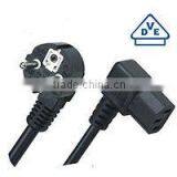 VDE Approval European Standard Right Angle ac Power Plug