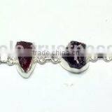 Garnet Silver Bracelet, Designer 925 SemiPrecious Silver Bracelet, 925 Sterling Silver Designer Jewelry thumbnail-1
