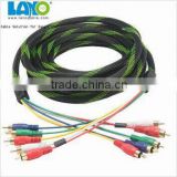 Top quality nylon braid 5RCA to 5RCA audio cable with cheap price