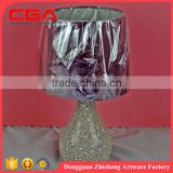High quality modern power source crack glass base and fabric Table Lamp