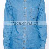 Vintage Washed Long Sleeves Ladies Jean Shirt JXF083 thumbnail-2