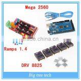 Wholesale 3D Printer 1pcs Mega 2560 R3 + 1pcs RAMPS 1.4 Control Panel+ 5pcs DRV8825 Stepper Motor Drive Carrier Reprap