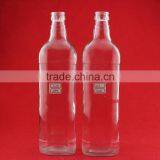 Wholesale Empty Crystal Liquor Glass Bottle 1000ml Custom Glass Bottle Square Wine Bottle