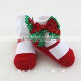Customized Happy Cute Christmas Baby Socks With Bowknot for Holiday Made of Cotton thumbnail-2