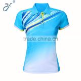 Wholesale Fry Dry Stand Collar Women's Sublimation Sport T Shirt