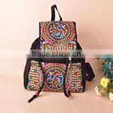 Canvas Ethnic Embroidery Woman Wholesale School Backpack thumbnail-1