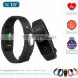 ID107 Bluetooth 4.0 Smart Bracelet Smart Band Heart Rate Monitor Wristband Fitness Tracker for Android IOS Smartphone