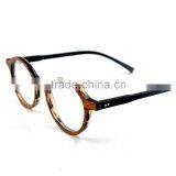 Classical Circle Horn Rimmed Glasses Buffalo Horn Laminated Wooden Optical Glasses thumbnail-3