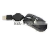 Mini Retractable USB Optical Scroll Wheel Mouse For PC