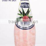 ALOE VERA DRINK WITH ALOE VERA PULPS WITH LYCHEE FLAVOR IN GLASS BOTTLE thumbnail-1