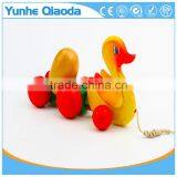 Colorful Pull Along Wiggles Duck With One Egg Wooden Toy Wiggles as You Pull They Make a Fun Baby thumbnail-3