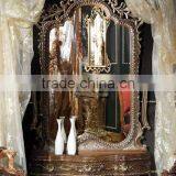 Antique European Noble Furniture Solid Wood Hand Carved Full-length Mirror thumbnail-1