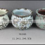 Green Glazed Stoneware Flower Pot thumbnail-3