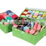 Fashion 7Lattices Oxford Fabric Socks Bra Covered Fabric Storage Box