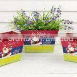 Indoor Rectangular Metal Pots for Christmas Decor thumbnail-1