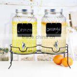 Twins Water Jar Ice Water Jar Juice Glass Dispenser With Metal Stand thumbnail-2