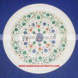 Pietra Dura Marble Inlaid Plate Home Decorative Marble Inlay Plate thumbnail-1