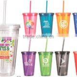 16 oz Color Changing Plastic Double Wall Tumbler With Removable Paper thumbnail-1