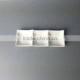 White Color 3 Divided Chafing Butter Melamine Houseware Dish thumbnail-1