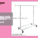 Movable Clothes Hanging Rack Steel Pipe Storage Rolling Garment Rack thumbnail-2