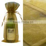 10x Gold Bottle & Wine Organza Favor Gift Bags 6.5x15 Inch (TM-W1304 thumbnail-1