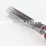Multifunction Kitchen Tools Ergonomic Design 5 Blades Stainless Steel Scissors thumbnail-6
