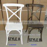 White Stackable Cross Back Wood Banquet Chair thumbnail-1